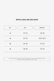 Ripple Long Line Sports Bra size chart