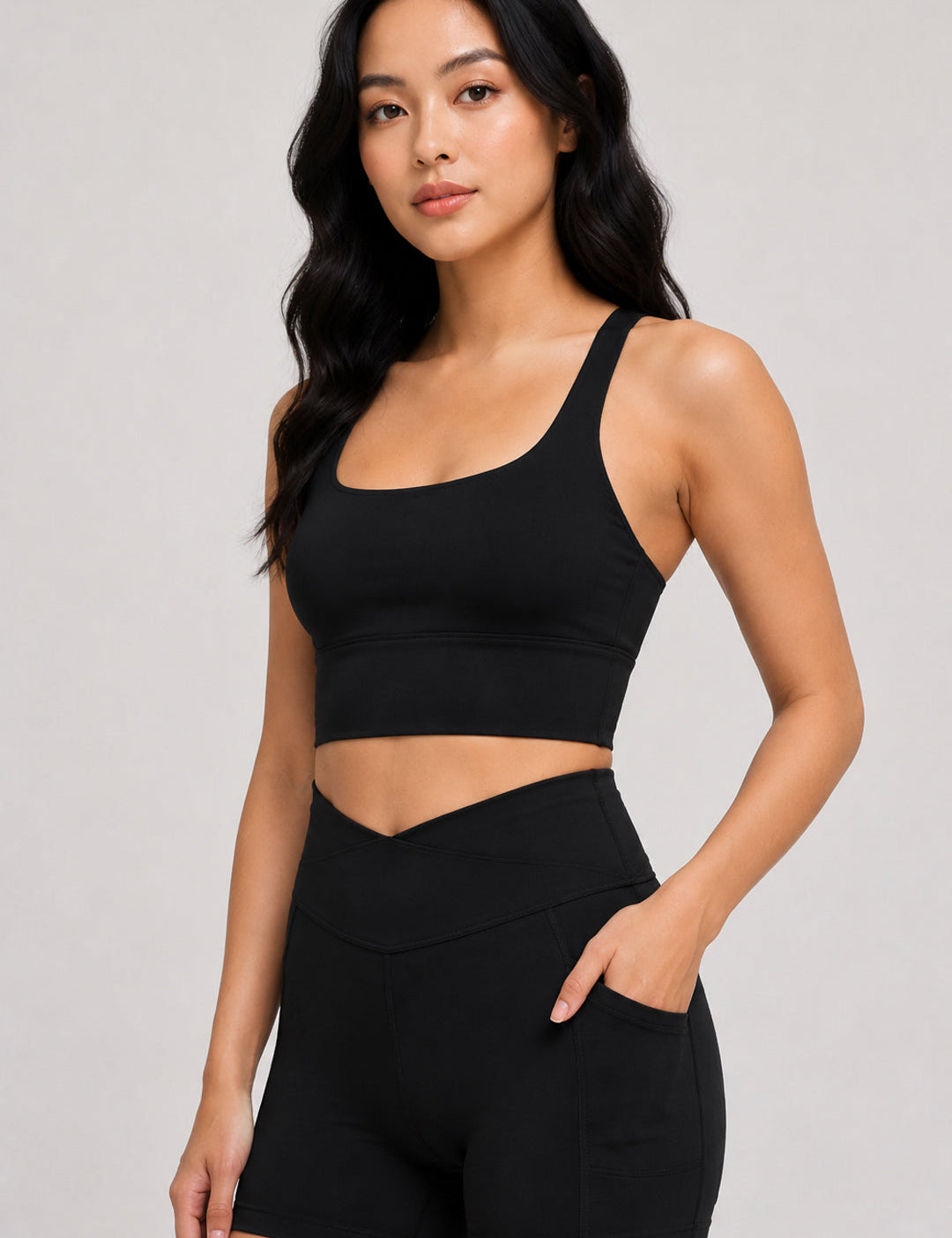 Ripple Long Line Sports Bra Classic Black 2