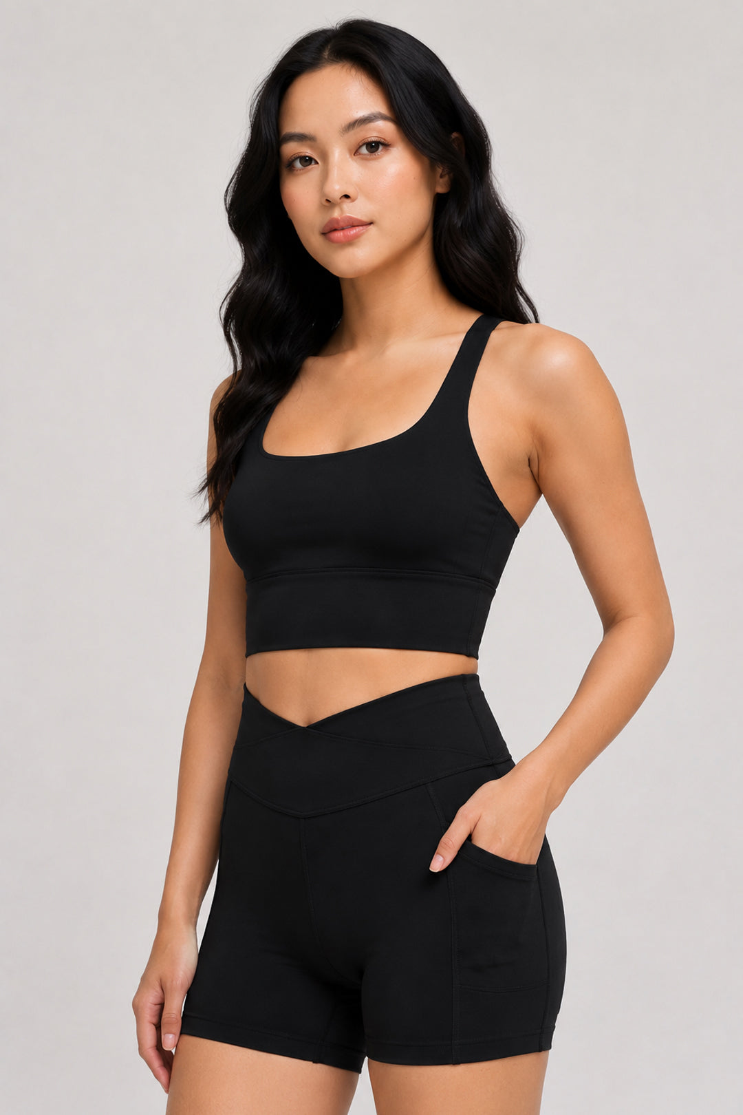 Ripple Long Line Sports Bra Classic Black 2