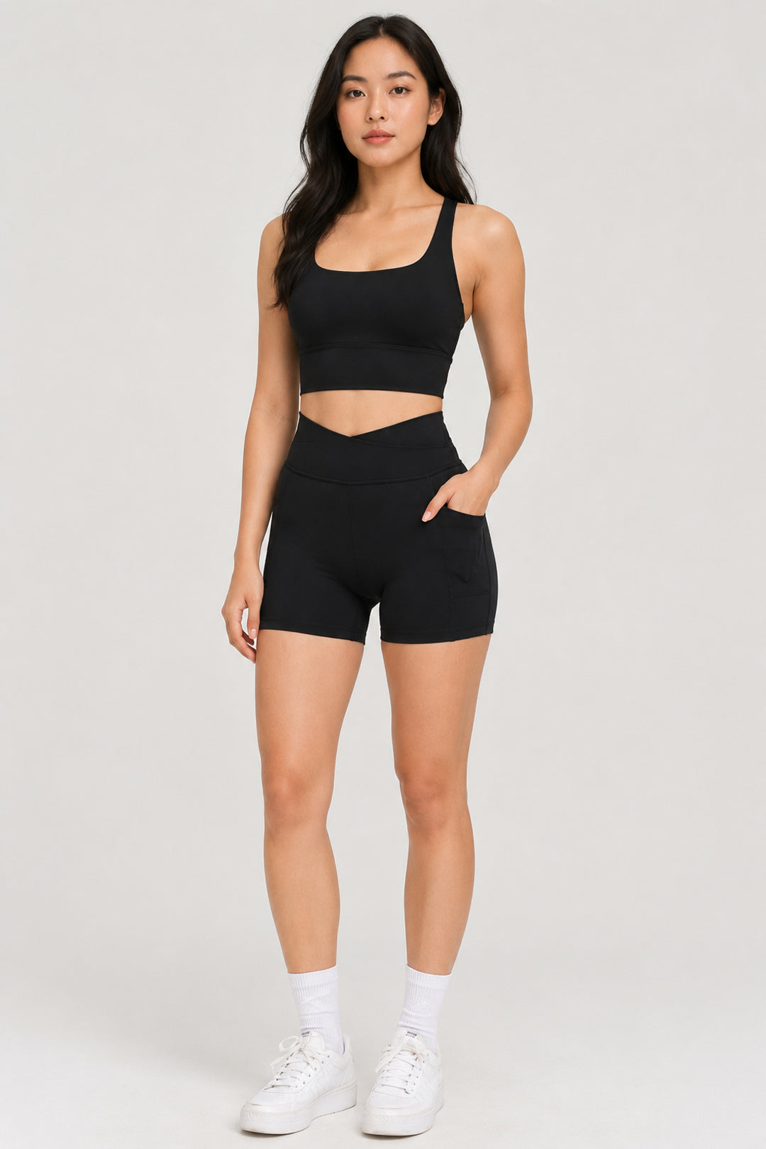 Ripple Long Line Sports Bra Classic Black 8